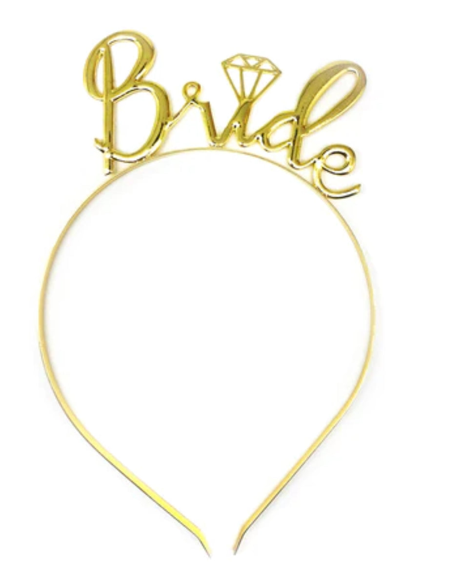 Bride Metallic Headband- Gold-104