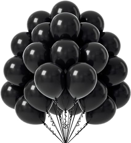 12'' Latex Black Helium Balloon L12-3-5-H