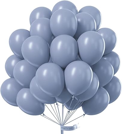 12'' latex Dusty Blue Helium balloon -DB-1-H