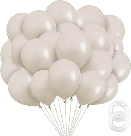 12'' latex Pearl White Helium balloon N289-SWP-H