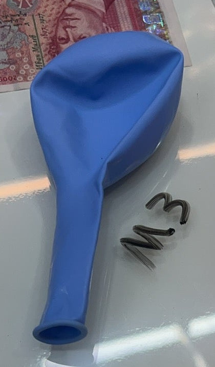 N410 - M3 - 5'' Latex M3 Blue Macron Balloon (105)