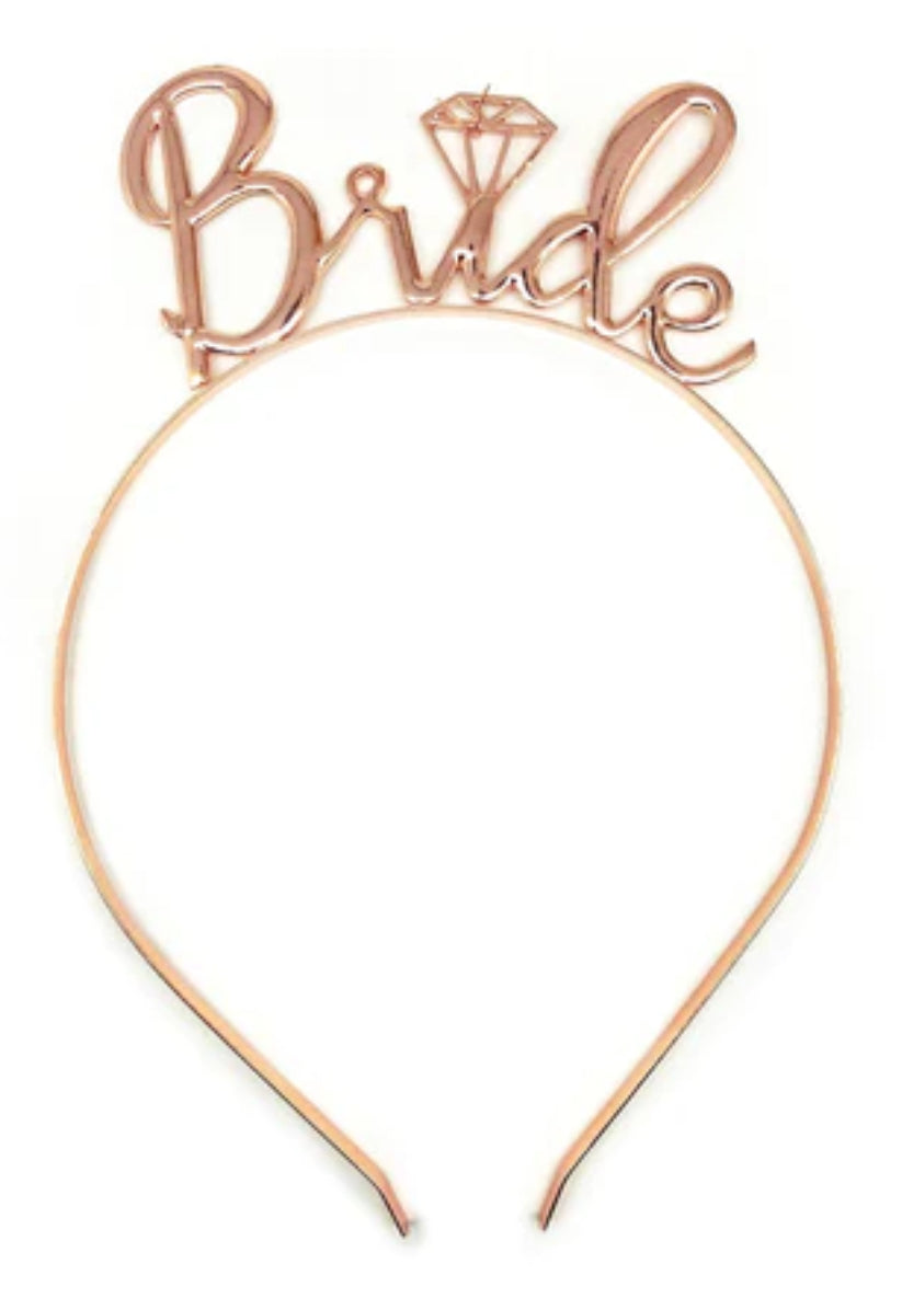 Bride Metallic Headband- Rose Gold-106