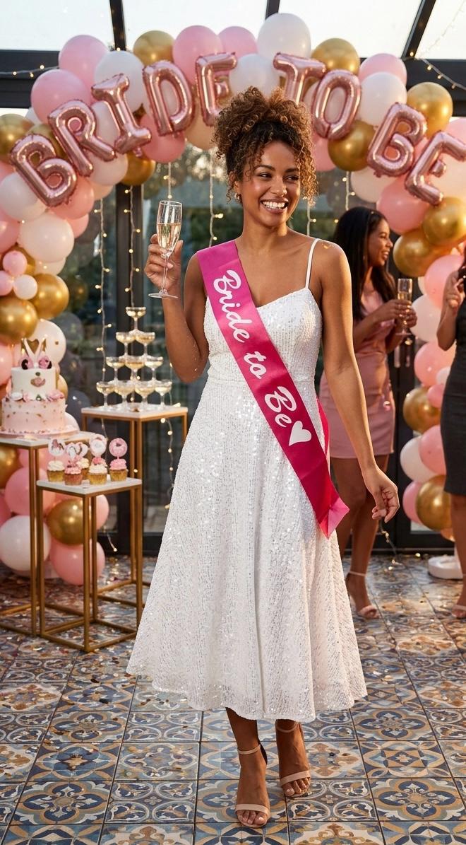 Bride To Be SaSh - Pink White - 8/3