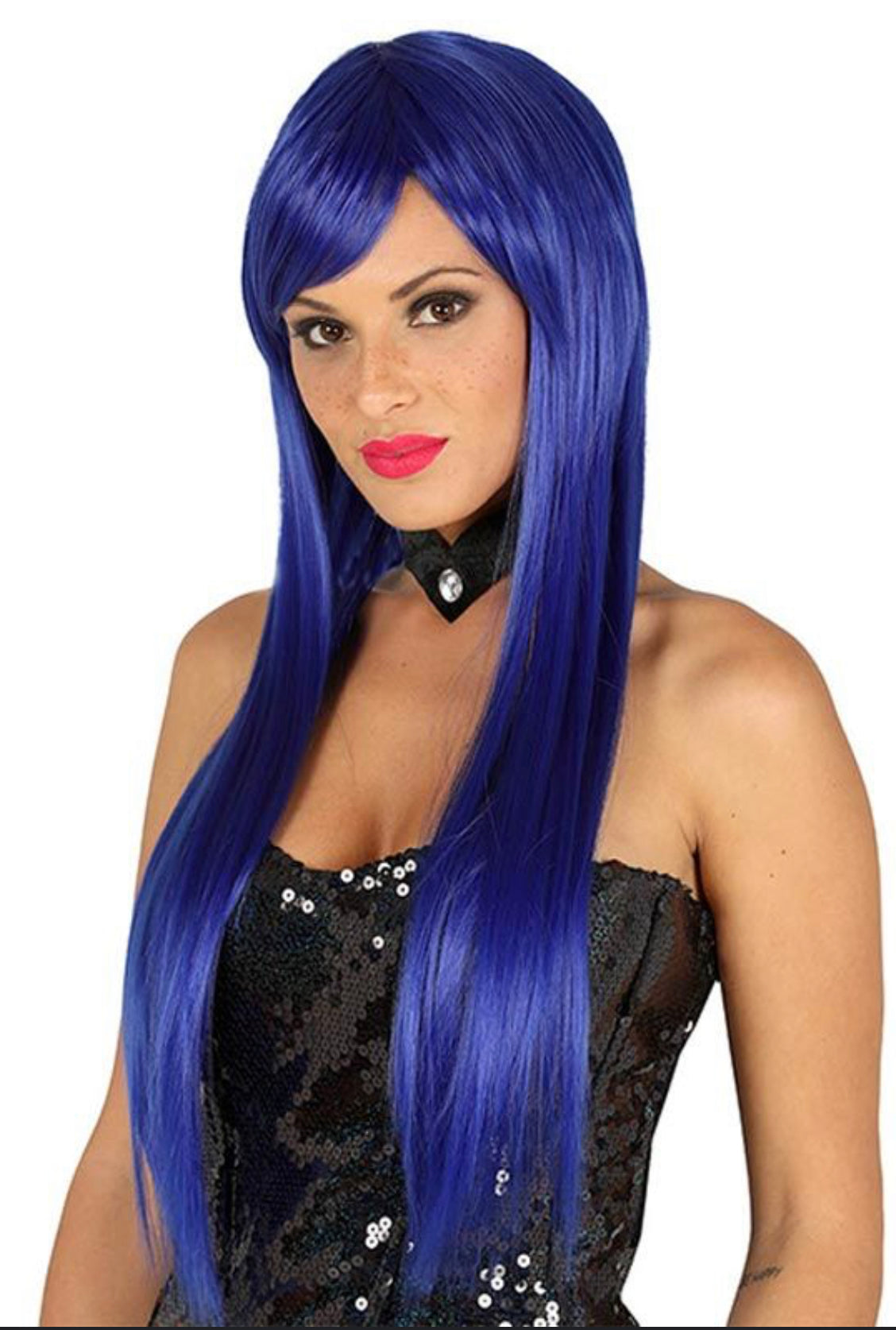 Long Dark-blue Wig AH1543-137