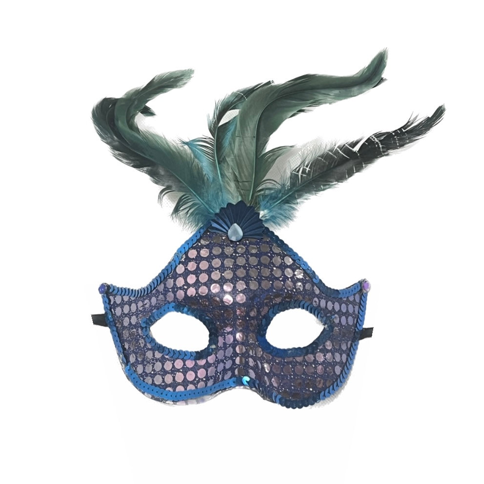 Royal Blue Feathers Mask AH341B-140