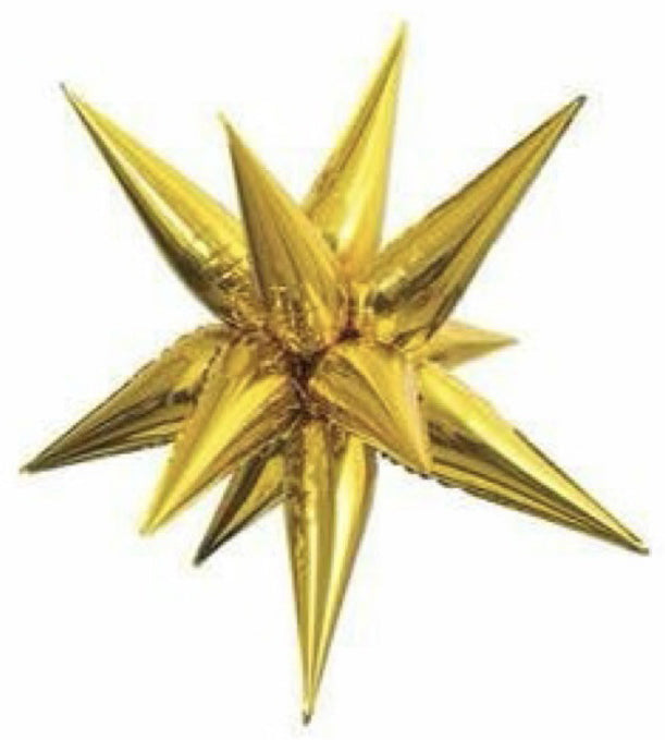 Gold Star-burst Balloon