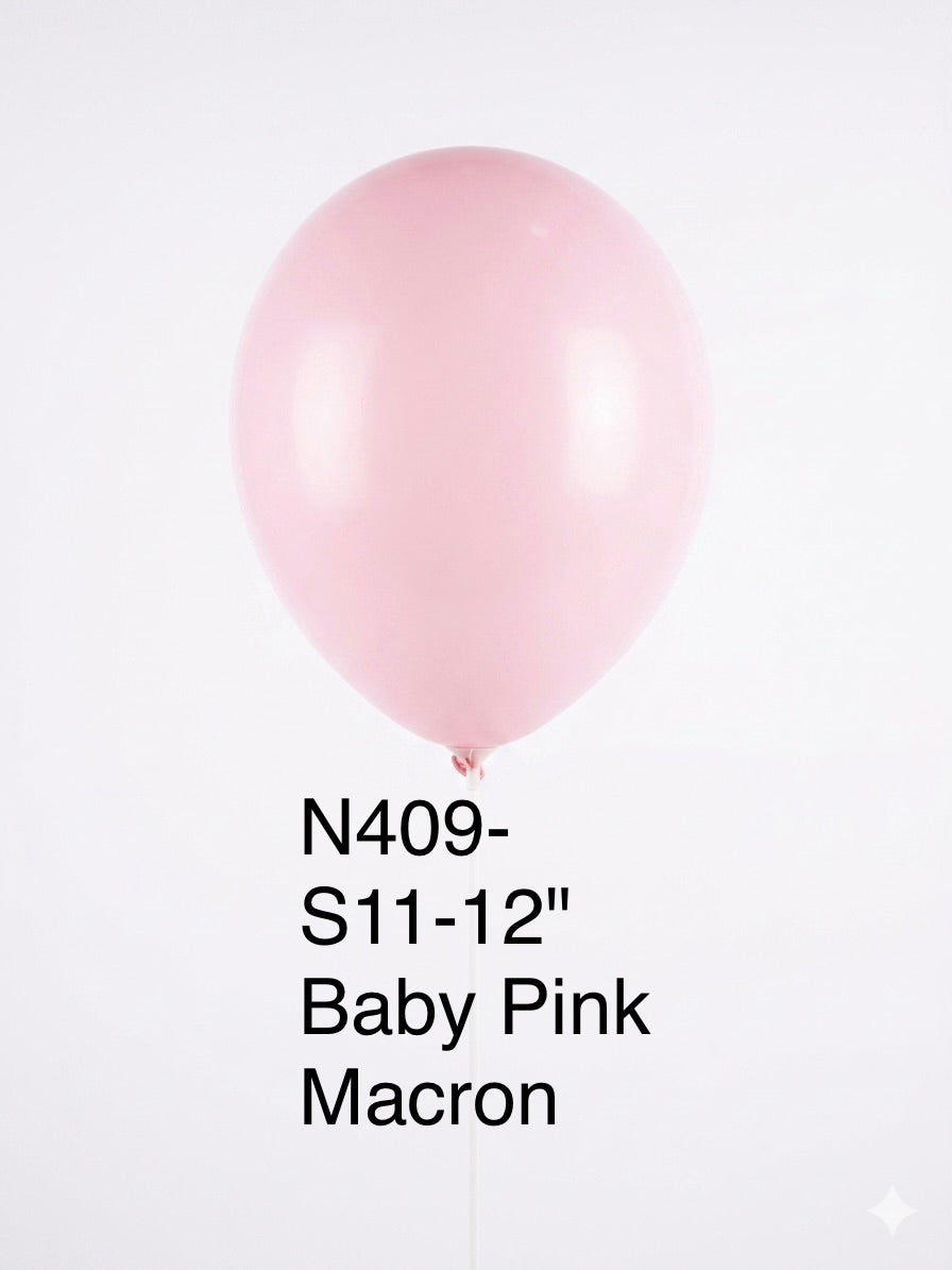N409 -S11 - 12'' Latex S11 Baby Pink Macron (166)