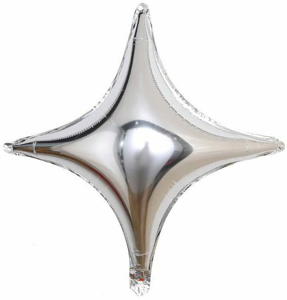 Silver 4 Pointed Star Balloon