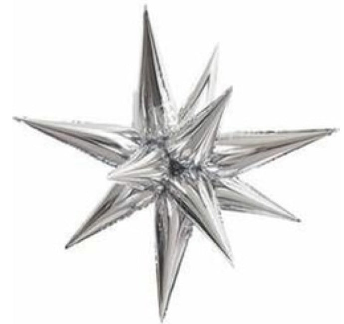 Silver Star-burst Balloon