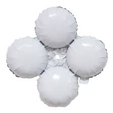 White Round Four-Learf Foil Balloon-18"