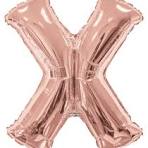 Balloon X Gold Rose Letter (X)17''