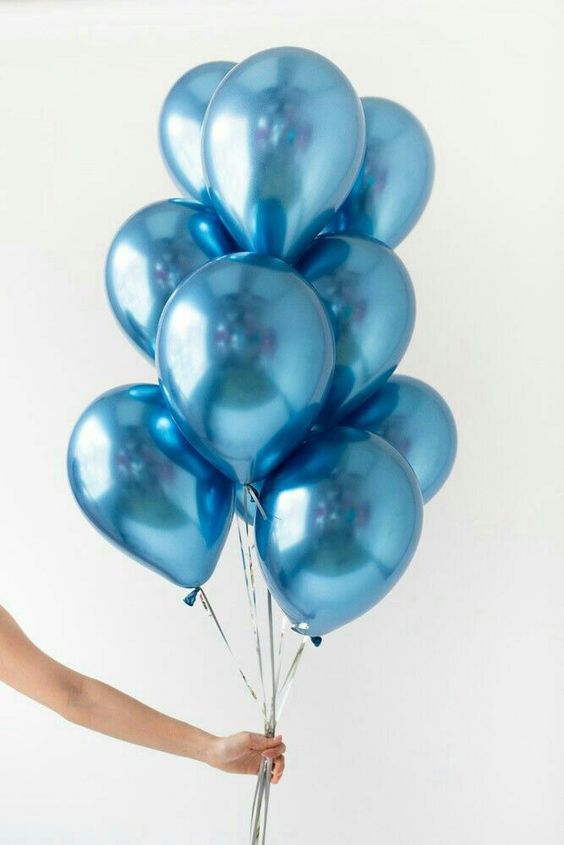 12'' Latex Metallic Blue Helium Balloon N248-BC-H