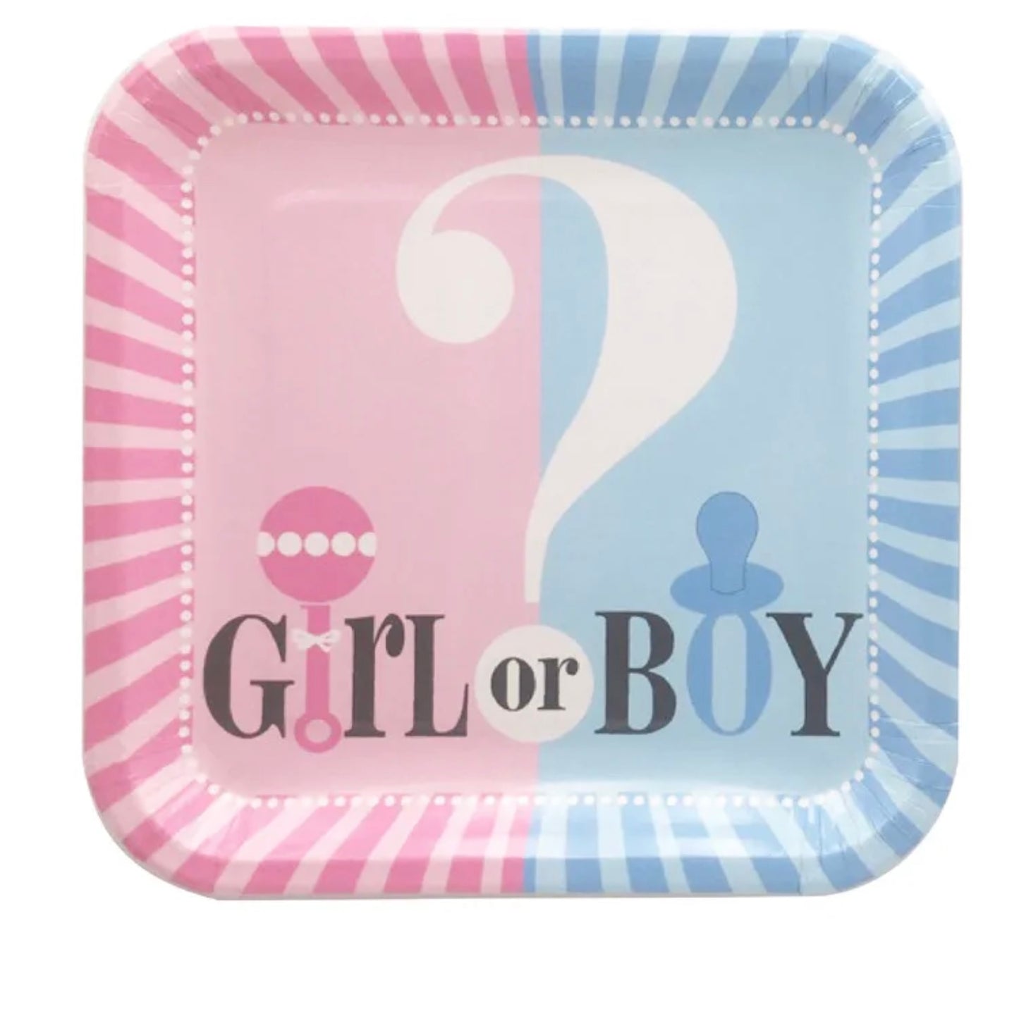 Gender Reveal Paper Plates