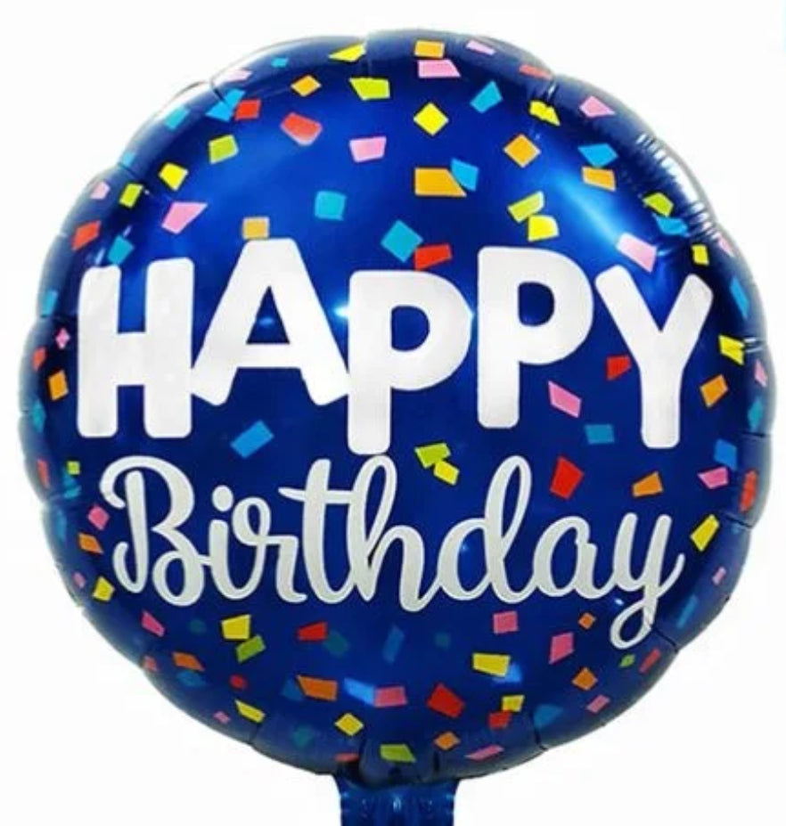 New Birthday Balloon-New Blue- 18” - P1-10