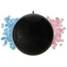 Gender Reveal Giant XL Balloon - Black Round Latex 32"-88