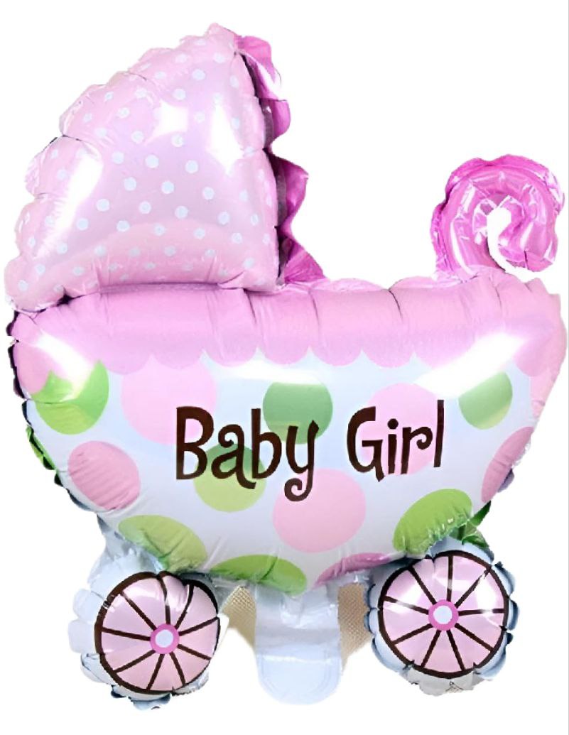 New Baby Balloon- Baby Girl Carriage 9''