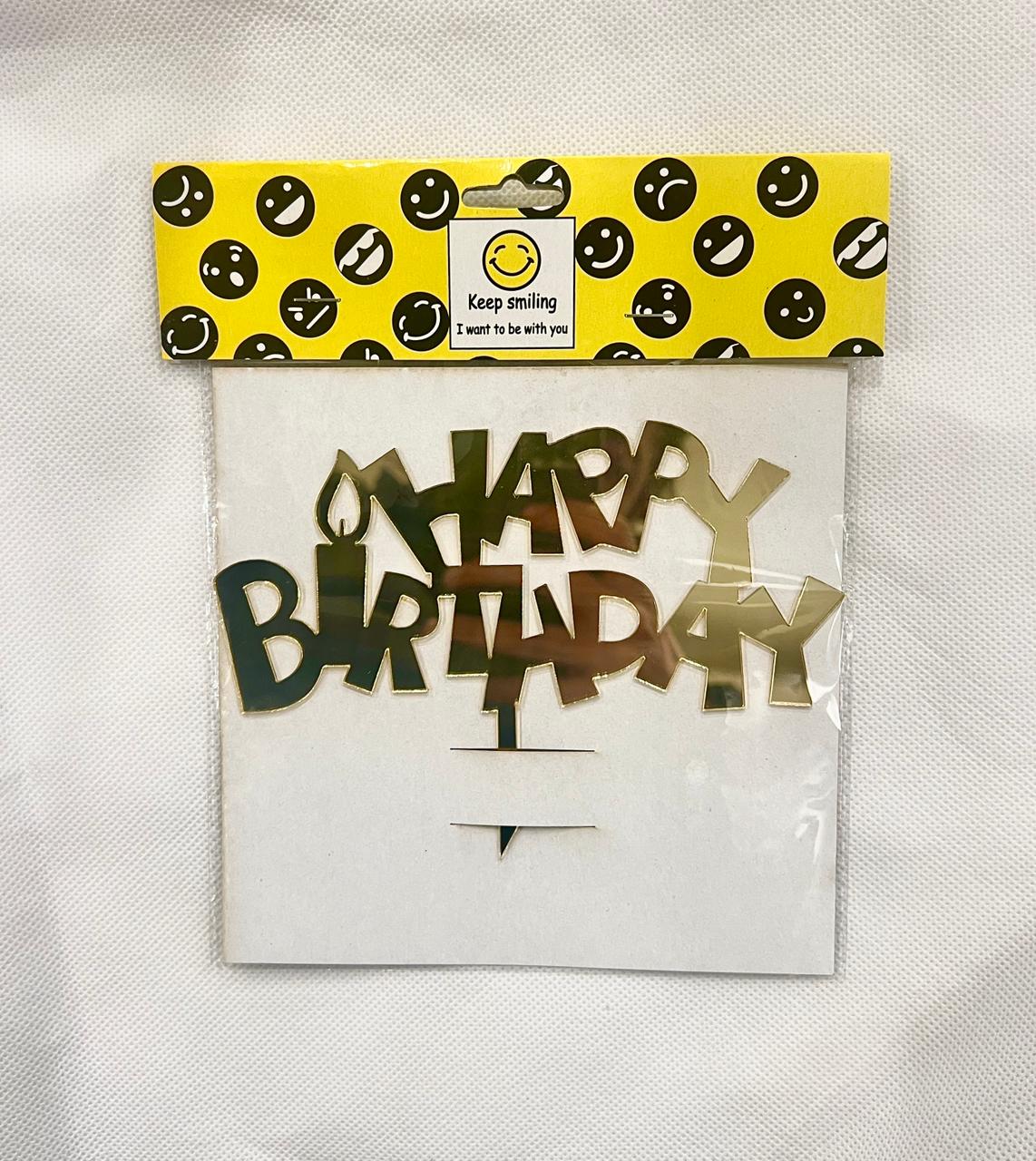 Happy Birthday Cake Topper T0123G