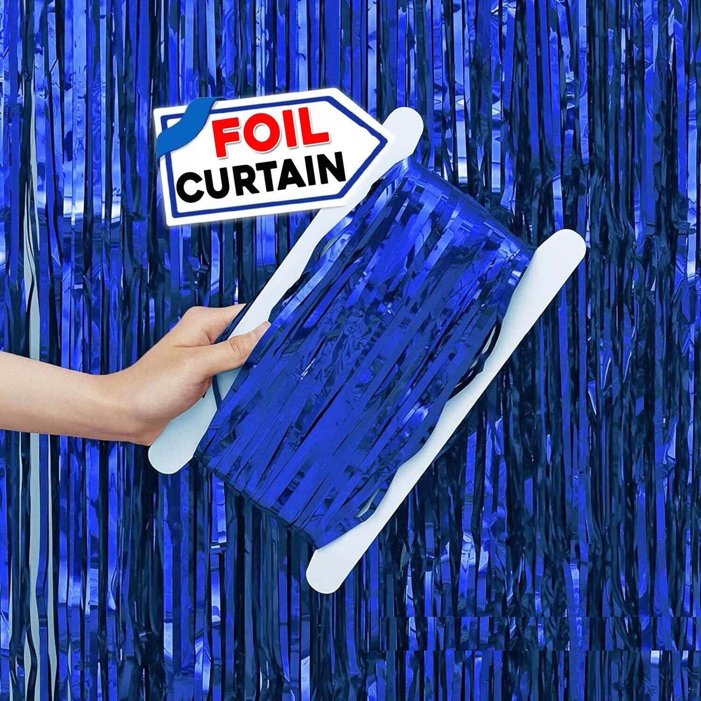 2M DARK BLUE FOIL CURTAIN-B073DB