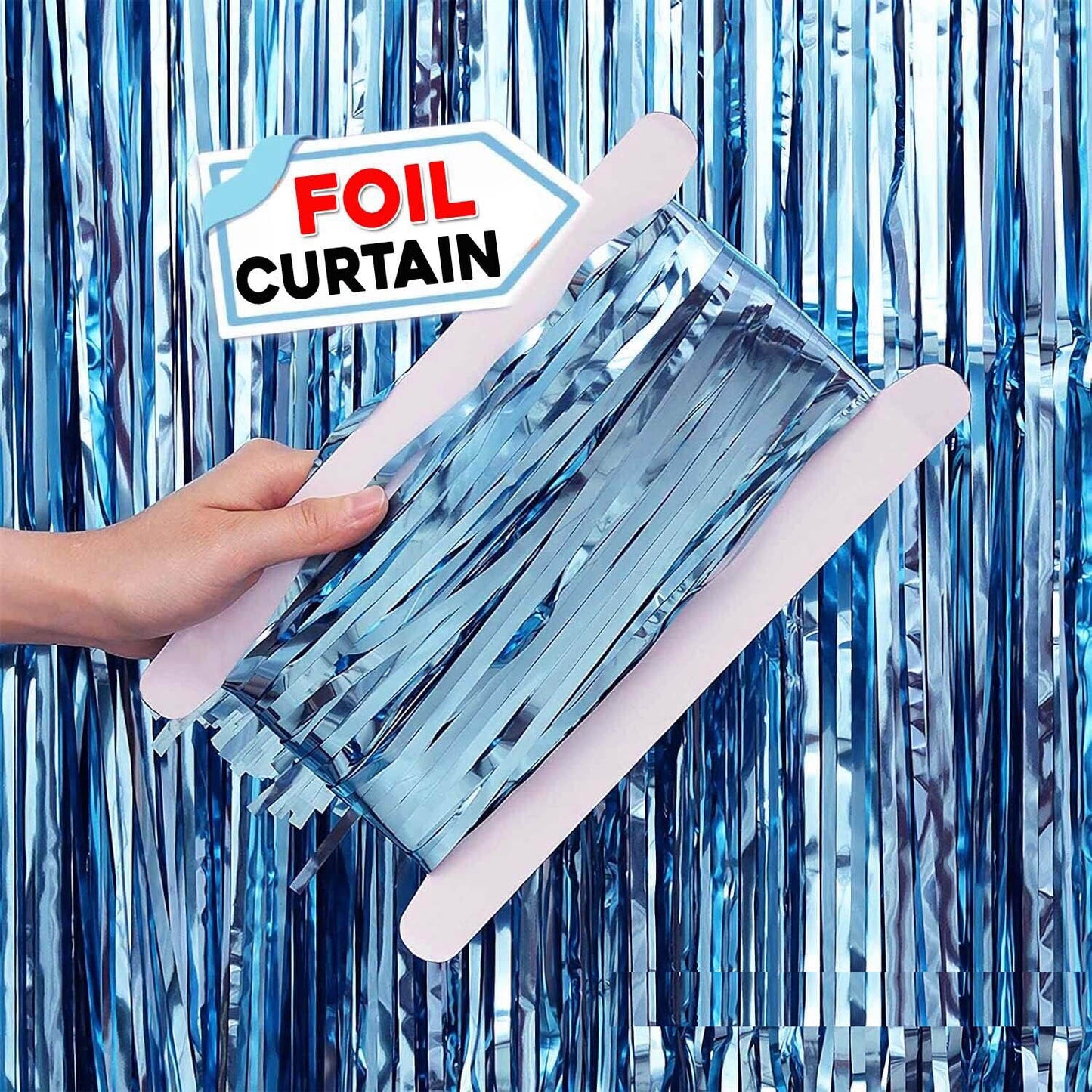 2M Light Blue FOIL CURTAIN-N310LB