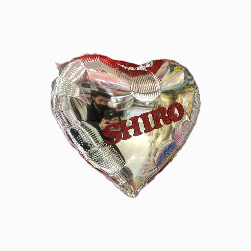 Silver Heart Shape Balloon 18”