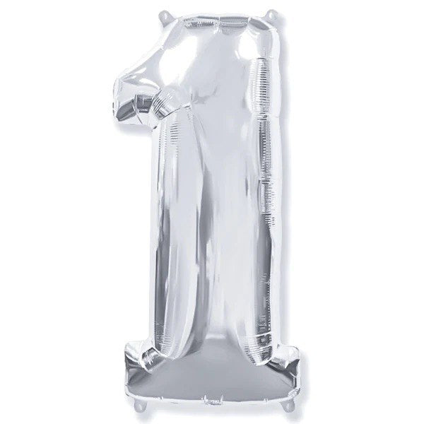 Balloons Number 1 Silver 17''