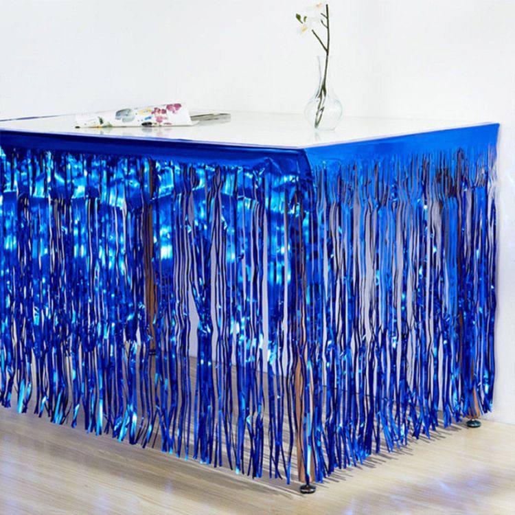 1M DARK BLUE FOIL CURTAIN-B072-BL