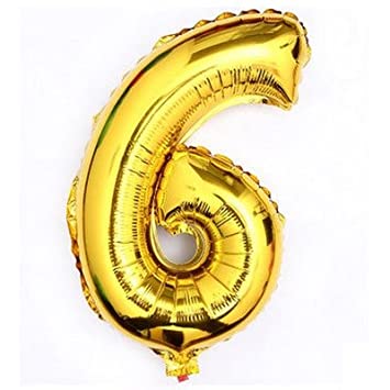 Balloons Number 6 Gold 17''