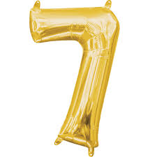 Balloons Number 7 Gold-17''