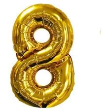 Balloons Number 8 Gold-17''