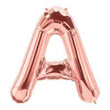 Balloon A Gold Rose Letter (A)17''