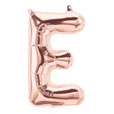 Balloon E Gold Rose Letter (E)17''