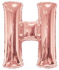 Balloon H Gold Rose Letter (H)17''