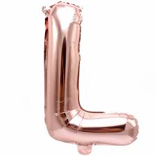 Balloon L Gold Rose Letter (L)17''