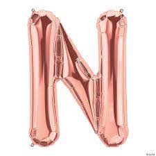 Balloon Gold Rose Letter (N)-17''