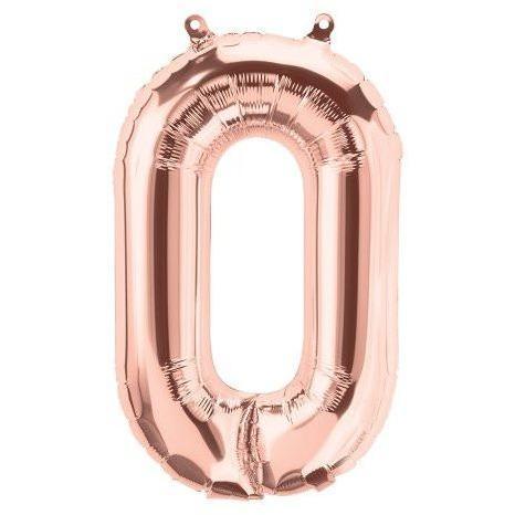 Balloon O Gold Rose Letter (O)17''