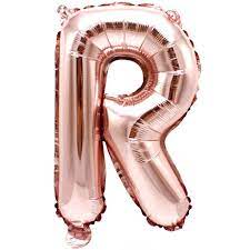 Balloon R Gold Rose Letter (R)17''