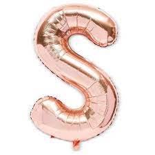 Balloon S Gold Rose Letter (S)17''
