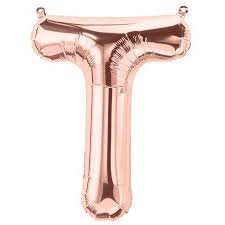 Balloon T Gold Rose Letter (T)17''