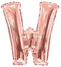 Balloon W Gold Rose Letter (W)17''