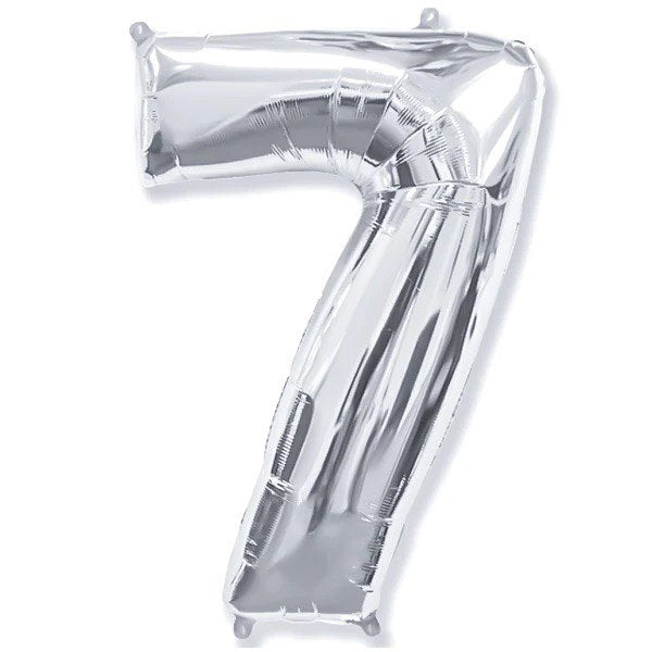 Balloons Number 7 Silver 17''