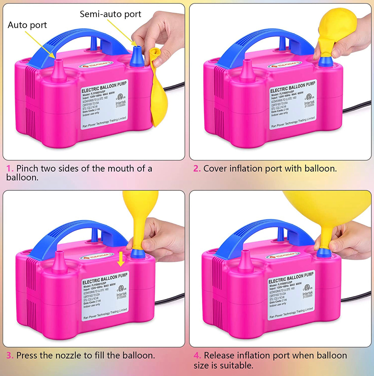 Electric Air Balloon Pump