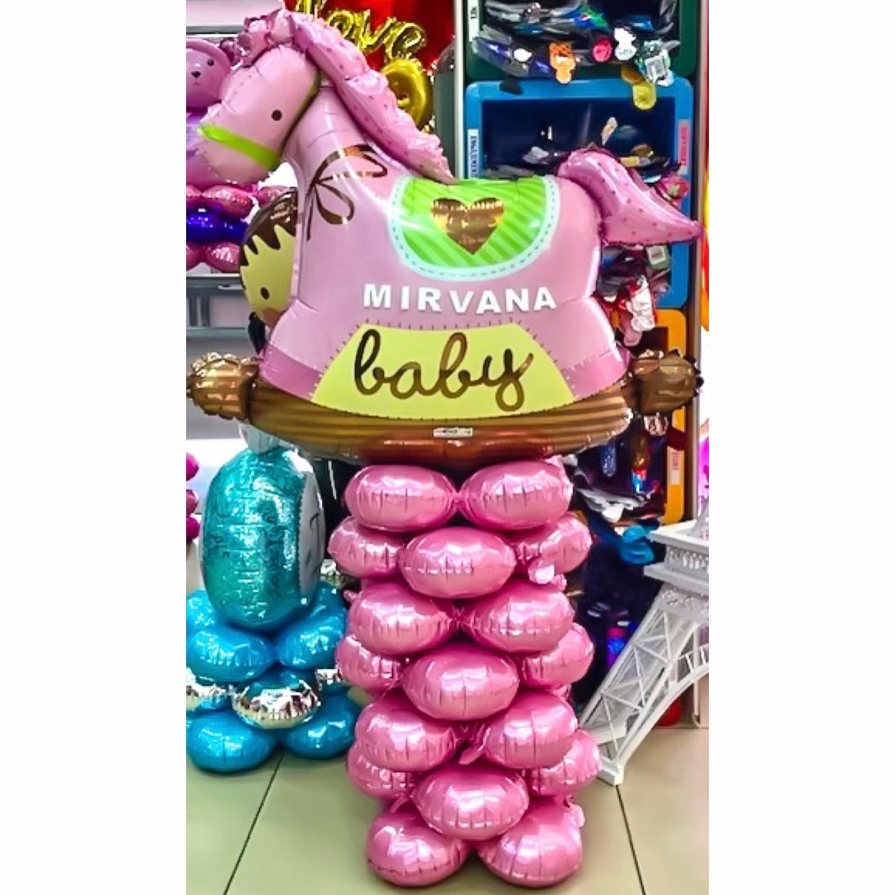 Baby Girl Balloons Arrangement