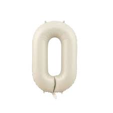 Foil Balloon Number 0 Cream 42''