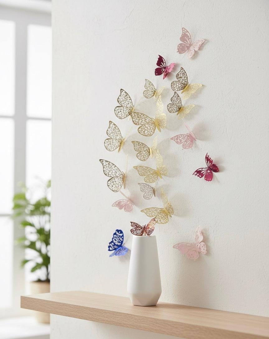 Rose Gold butterfly 3D For Decoration-110