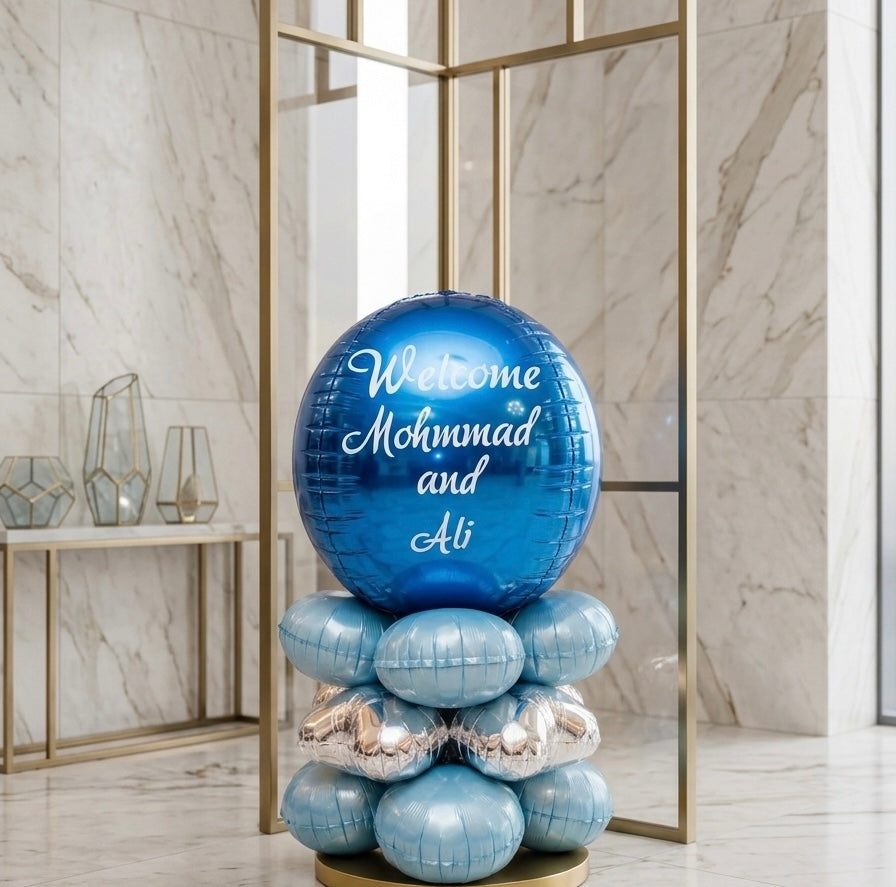 Welcome Back Customized print Arrangement 4D Blue
