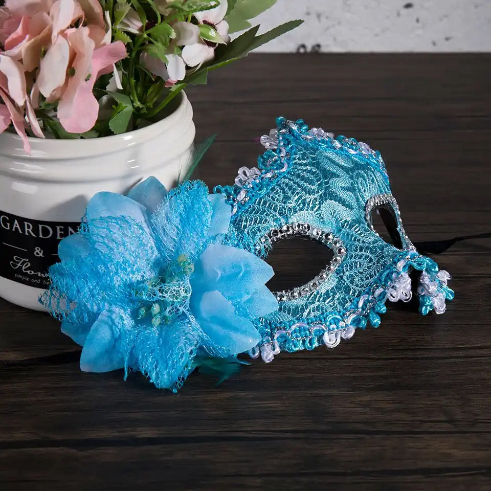 Baby Blue Flower Eye Mask AH1563-BL