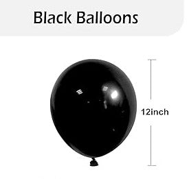 12'' latex Black  balloon  L12-3-5