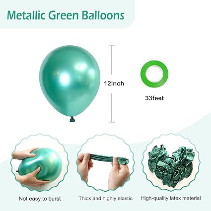 12''Latex Metallic Green Balloon N248GC