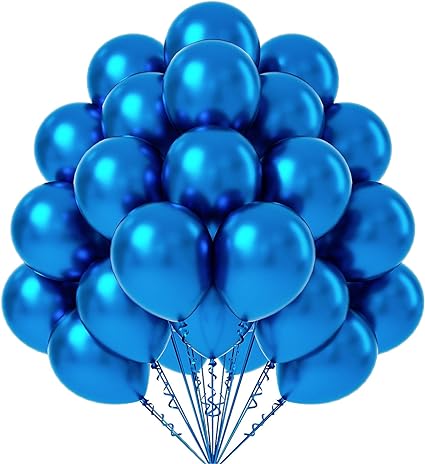 12''  Latex Metallic Blue Helium  Balloon N248-BC-H