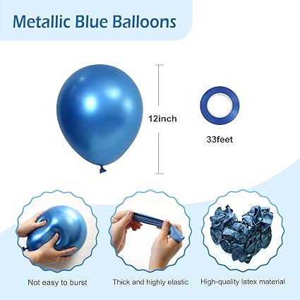 12''Latex Metallic Blue Balloon N248BC